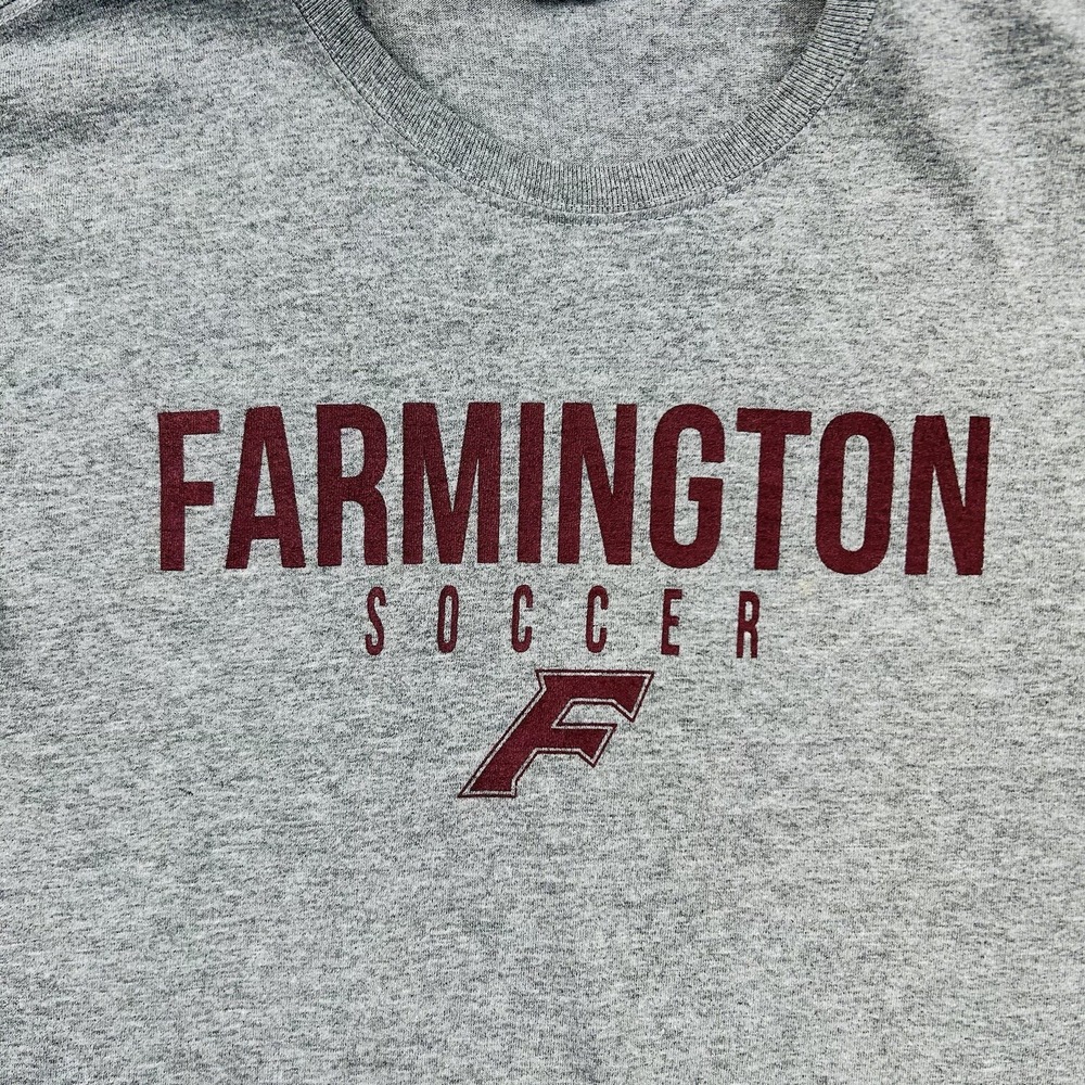 Farmington Soccer Shirt Adult Medium Gray Connecticut Long Sleeve Casual Mens - Picture 2 of 16